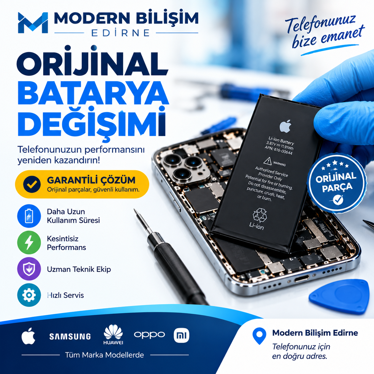  ORJİNAL BATARYA DEĞİŞİM HİZMETİ